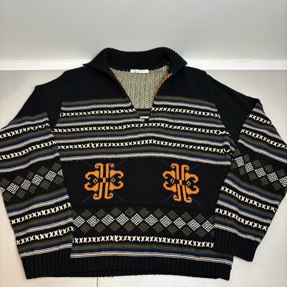 Daniele Alessandrini Sweater Italy Collared Geometric Knit No Size Tag Women L?